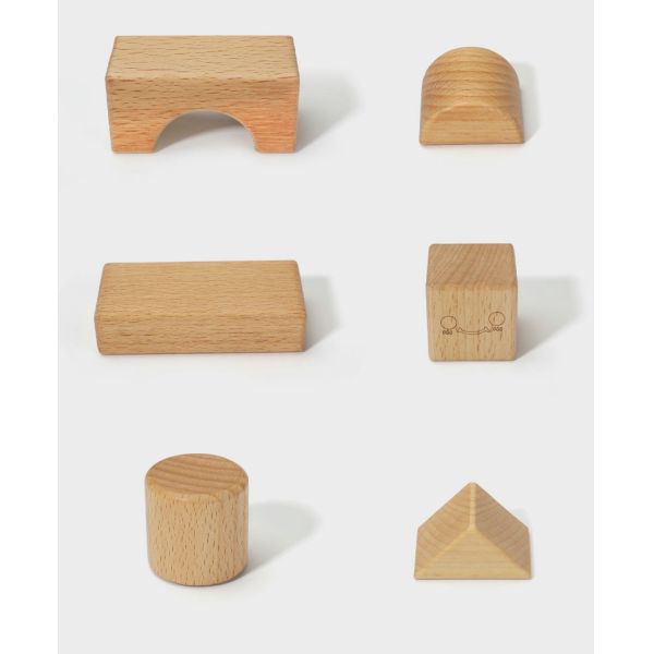 20pcs Beech Burlywood Wooden Blocks Toys Natural Montessori Learning Education