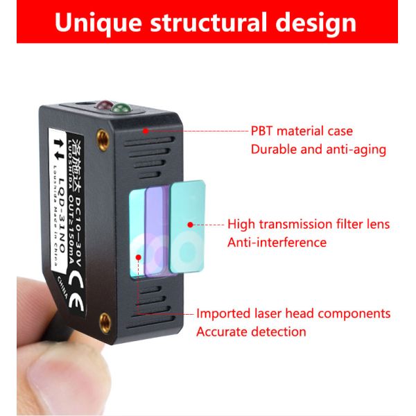 Снабжение жилищем 10-30VDC датчика Q31 PBT лазера квадрата/прямоугольника LUOSHIDA диффузное