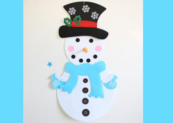 Wall Hanging Xmas Gifts DIY Snowman Felt Christmas Decorations With 31pcs Ornaments