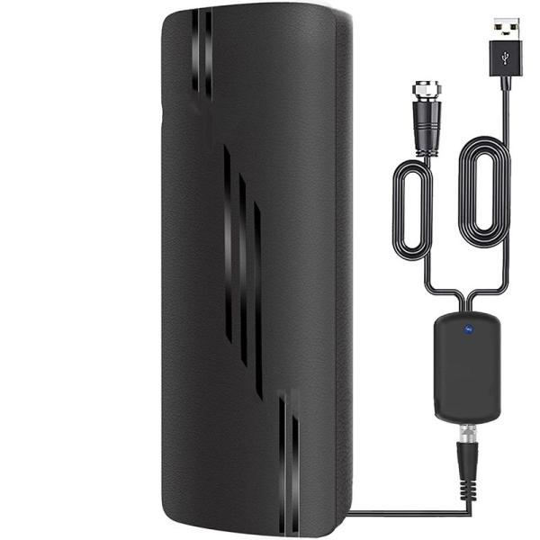 Tamanho do filme 300*330mm Indoor 50 Miles Antenna de TV HD amplificada com adaptador de cabo coaxial