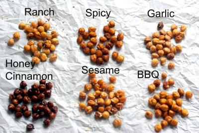 Baixo - a caloria Roasted o alimento passado kosher revestido Sriracha salgado da nutrição dos grãos-de-bico
