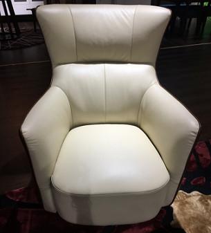 Genuine Living Spaces Leather Sofa Rotating Chair Metal Legs Solid Wood Frame