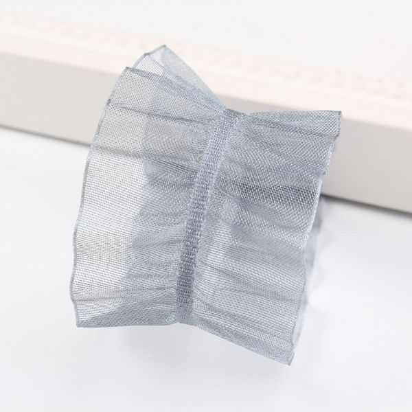 25мм покрытие 38мм морщинистый полиэстерный органза лента для самодельного волоса лента Bow