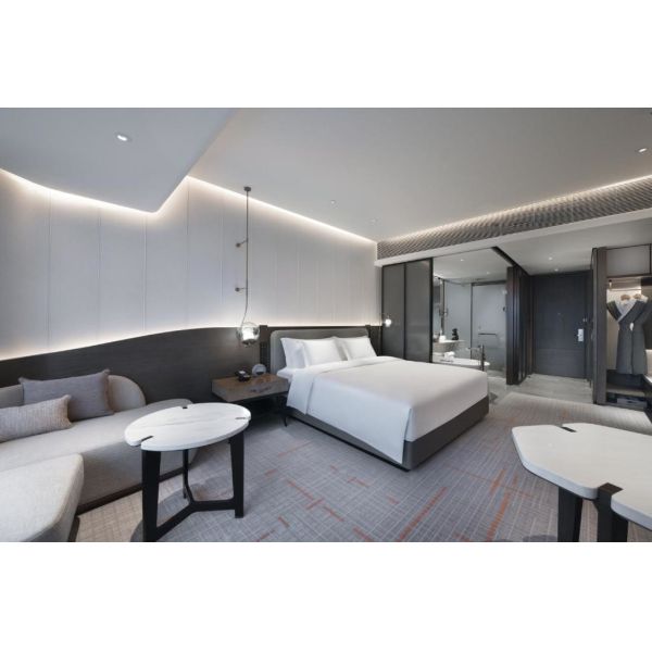 Luxury Hotel Bedroom E1 Grade Plywood Dyed Veneer Furniture Natural Marble Table Top Large Suites