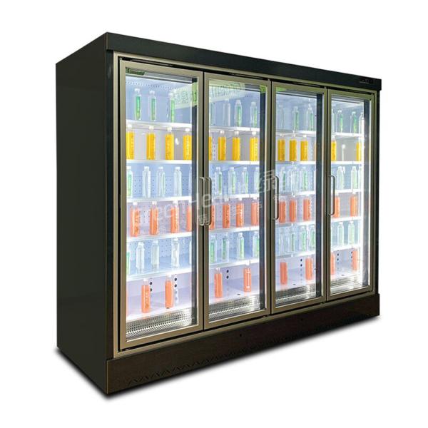 Fan Cooling Auto Spring Back Glass Door Upright Freezer Merchandiser Refrigerator
