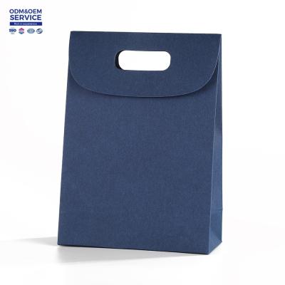 Luxury Flat Handle Kraft Paper Bag  Custom Black Packaging Paper Box Printed Bag Packaging Paper Bags