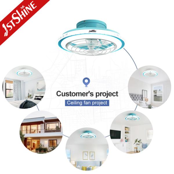 110-220V Home High Airflow Blue Ceiling Fan with OEM 1stshine LED and Blade Material