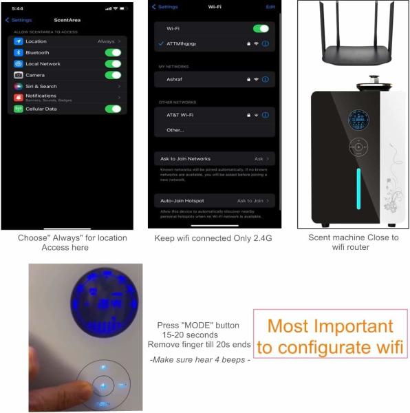 Sistema de climatização inteligente e poderoso difusor de odor 8000CBM Display de nível de óleo de sala grande WIFI App Metal Diffuser Máquina de ar de odor