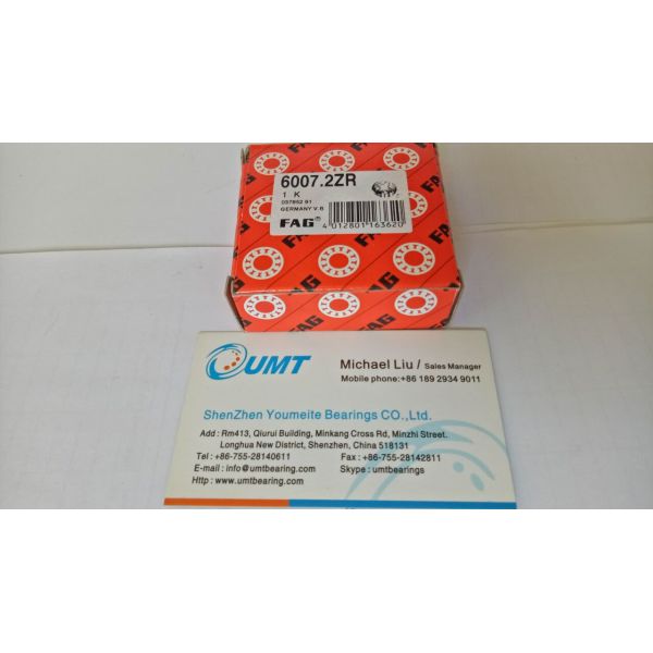 Deep Groove FAG Ball Bearing 6007-2ZR 14mm Width Chrome Steel Low Noise