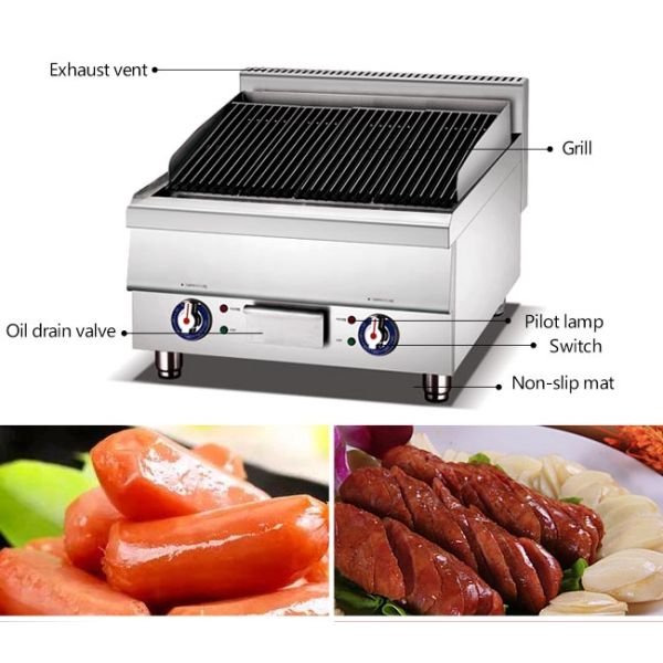 Grill Meat Rustproof 4.8kW Commercial Kitchen Cooking Equipment