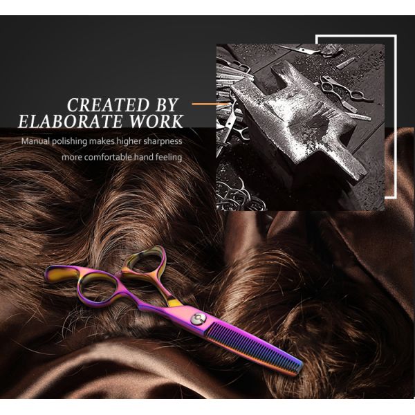 Special Hairdressing Colourful Scissors Smooth Handfeel For Engraving Shaping