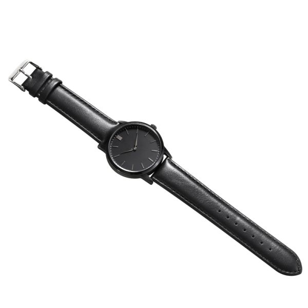 ОЭМ популярных дозор платья кварца минималистского черных людей неподдельной кожи дизайнерский