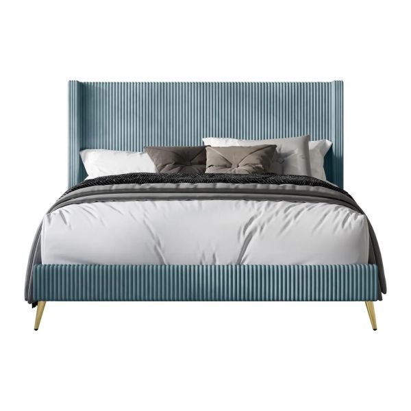 Newest North America style Gold metal leg luxury bed King size soft beds customize furniture for hotel and Bedroom