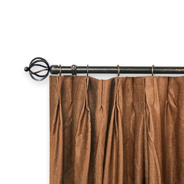 Single Metal Bracket Curtain Pole Sets 28mm Brass Pineapple Rod Brackets