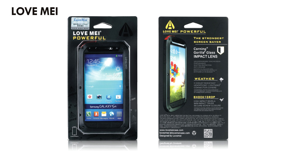White Samsung Galaxy S4 Metal Case I9500 Antishock With Love Mei Design