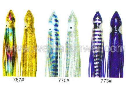 Best sale Soft squid skirt fishing lure color: 664#~797# size:3~15