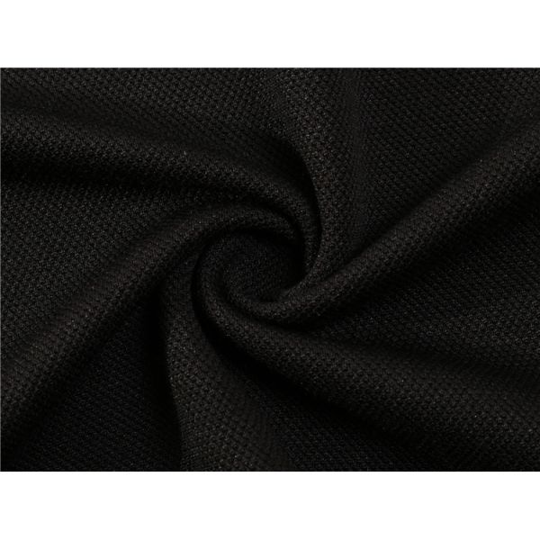 240gsm SGS Casual Plain Short Sleeve Shirt Black Golf Lapel Cotton Embroidered