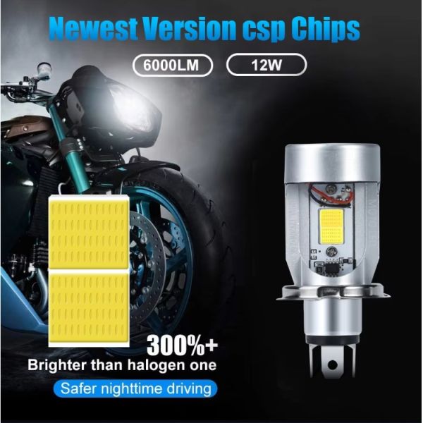 COB Angel Eye 20W LED Headlamp Motorcycles Light H4 LED Headlight