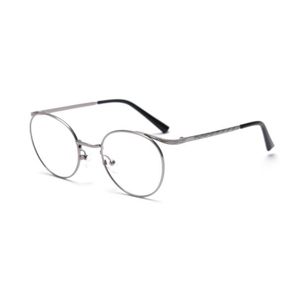 Vintage Anti Blue Light Metal Optical Round Frame Plain Lens Men Women Fashionable Computer Glasses