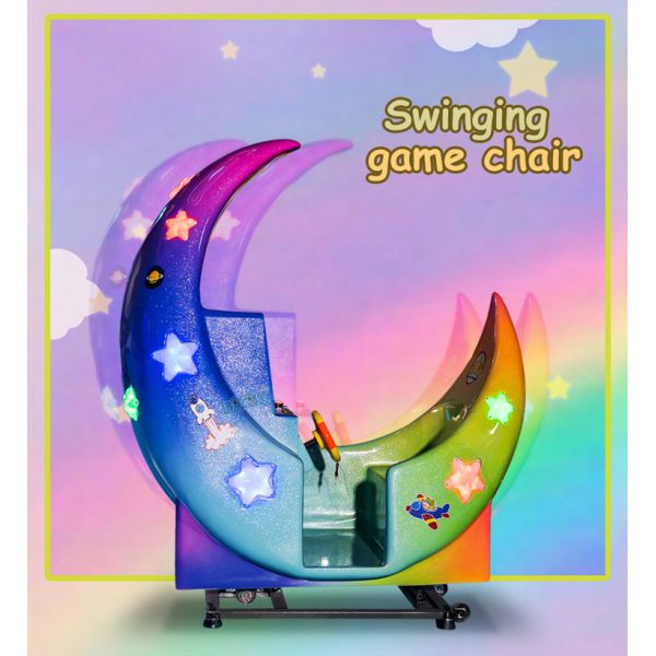 Cute Small Bear Kiddy Ride Machine Amusement Swing Car Toy Coin Operated Fiberglass Material