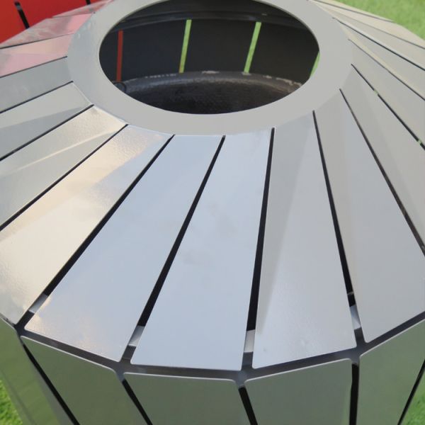 Industrial 4 Bins Dia 600mm 240 Liter Steel Outdoor Trash Can