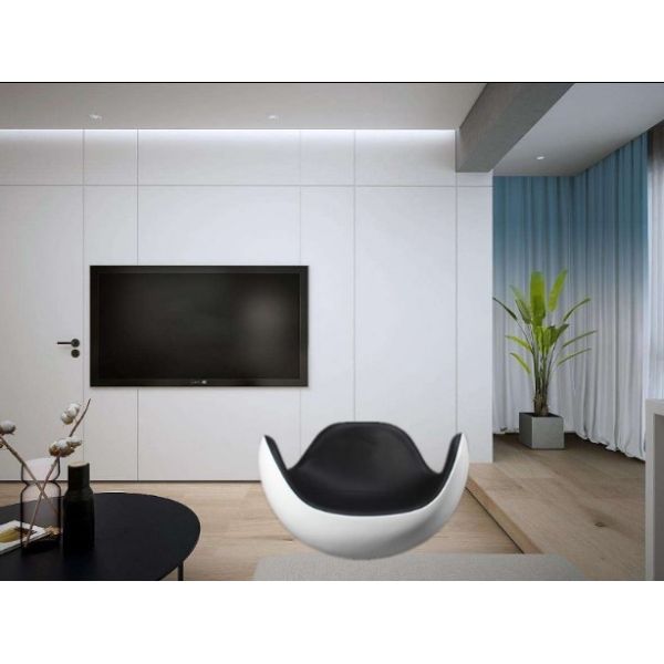 Designer Fiberglass Shell Leather Lounge Leisure Placentero Ball Chair