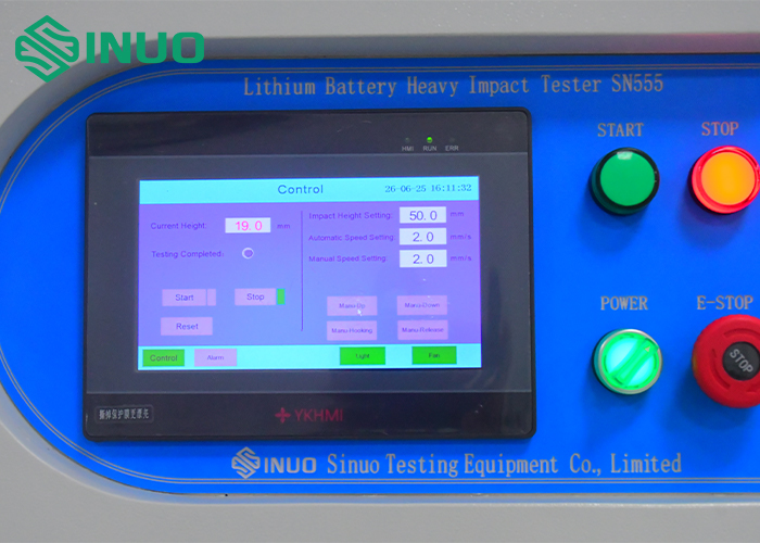 UL 2054 Battery Heavy Impact Test Machine 9.1kg Impact Weight 610mm Drop Height For Battery Safety Testing