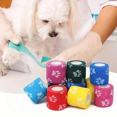 Animal Self-Adhesive Nonwoven Elastic Dog Paw Bandage Vetraps Cohesive Bandage Colored Non-Woven Elastic Self-Adhesive Sports Bandage Vet Wrap