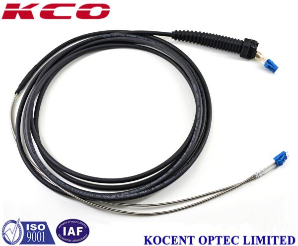 OM3 OM4 Outdoor Fiber Optic Patch Cable , 2 Cores Sm Mm Fiber Optic Cable