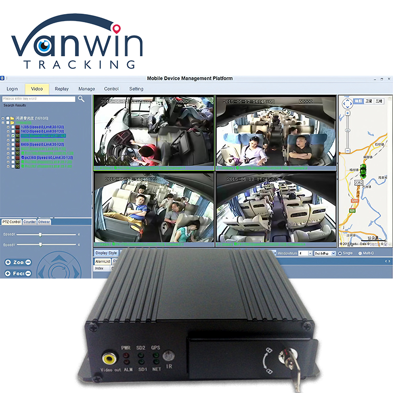 MAX 512GB Dual SD Card Storage 4CH Mobile DVR With 4G GPS 1080P Full HD SD Card Mdvr