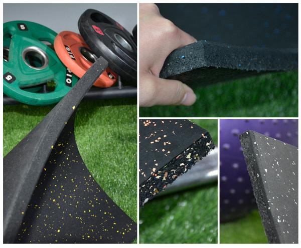 Splicing Gym Rubber Floor Mat With Shock Absorption And Power Zone Cushion