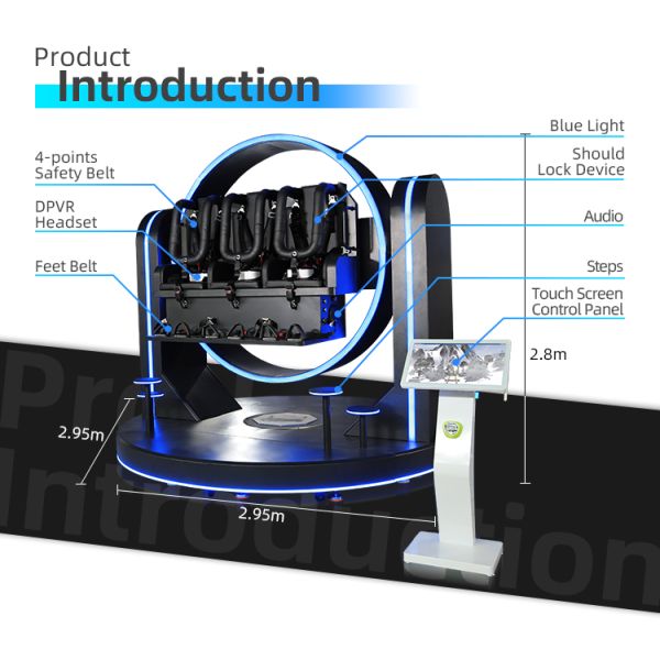 Three Players Rotation Big Size Roller Coaster Virtual Reality Game Simulator Vr Amusement Park Equipment 