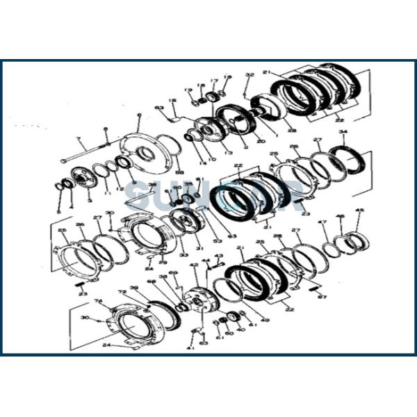 103-15-12820 1031512820 частей KOMATSU кольца для WA800-3 WA900-3