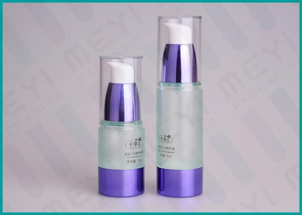 Customized Airless Plastic Pump Bottles , 15ml 30ml 50ml Cosmetic Pump Dispenser Bottle 