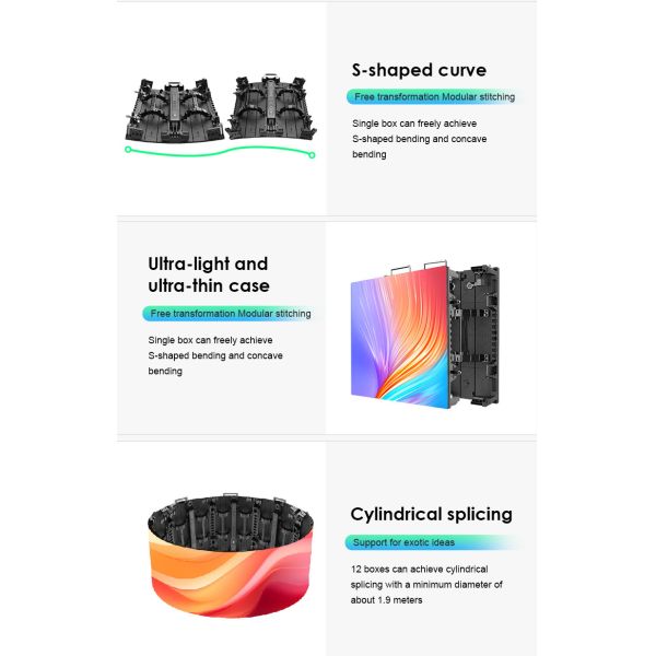 P3.91 LED Flexible Screen 3840Hz Conference LED Display 9000cd/m2 With Back Maintenance