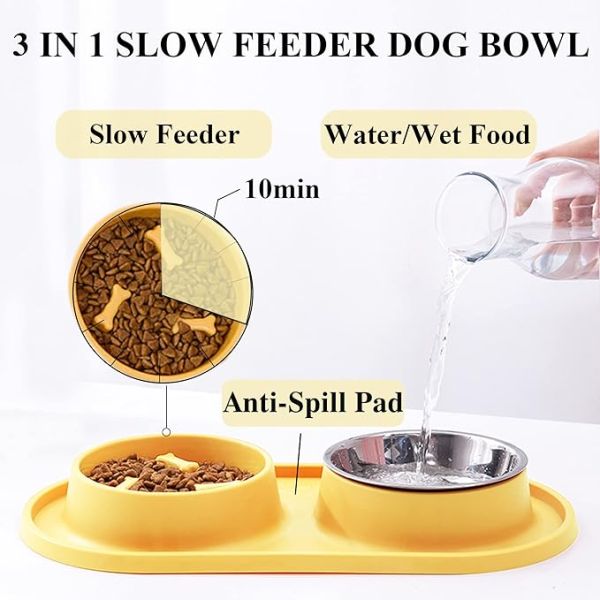 Slow Feeder Dog Food Bowl with Non-Spill Design and Environment-Friendly Advantage