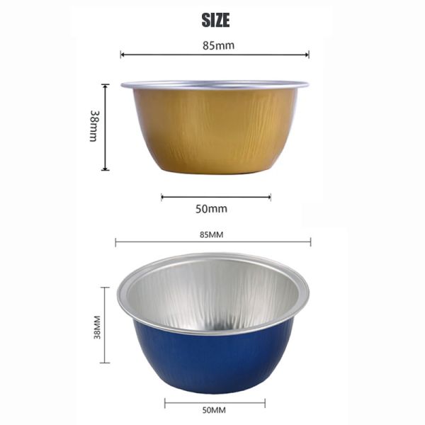 Устранимые пищевые контейнеры алюминиевой фольги 130ML плиссировали печь лоток шара торта чашек красочный