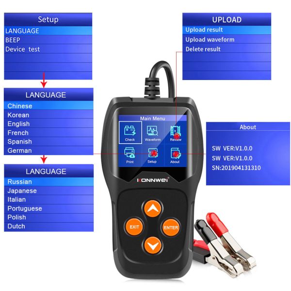 Easy Use Automotive Engine Code Scanners / 12v Car Battery Condition Tester