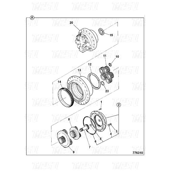 Excavator Final Drive Gearbox Catalog For Hydraulic Travel Motor Drive JS220 20/925318