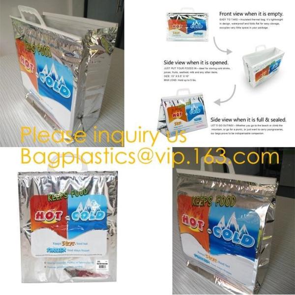 large aluminum foil material thermal insulate cooler bag,insulated jute cooler bag for delivery food cooler bag aluminiu