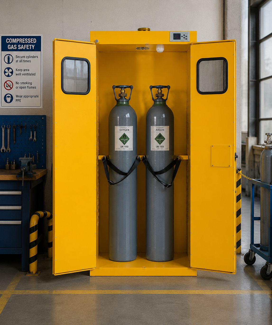 Gas Cylinder Storage Cabinet 75 mm 1-4 Cylinders