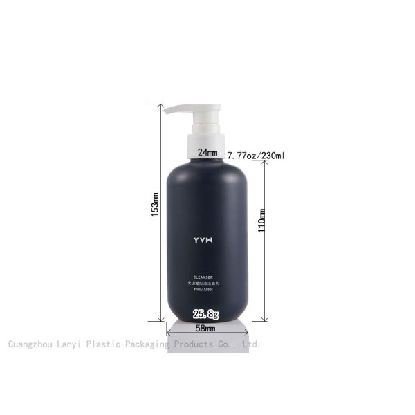 Blue Cylinder 230ml 250ml Hotel HDPE Hand Gel Bottle