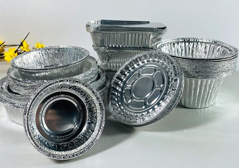 Customized Logo Aluminum Foil Container with Lids Delivery Packaging Biodegradable Box