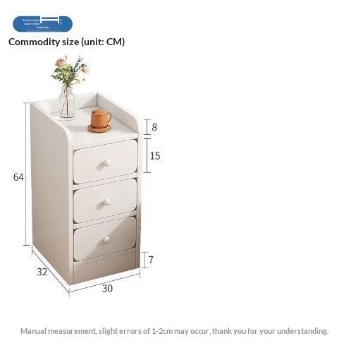 Modern Apartment Bedside Cabinet with 2 Drawers Multi-Functional Wooden Nightstand for Bedroom Storage