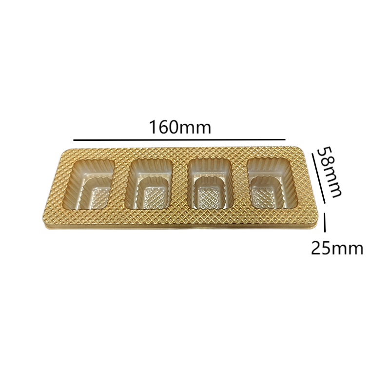 Gold 8-Cell PET Chocolate Tray Food Grade Packaging