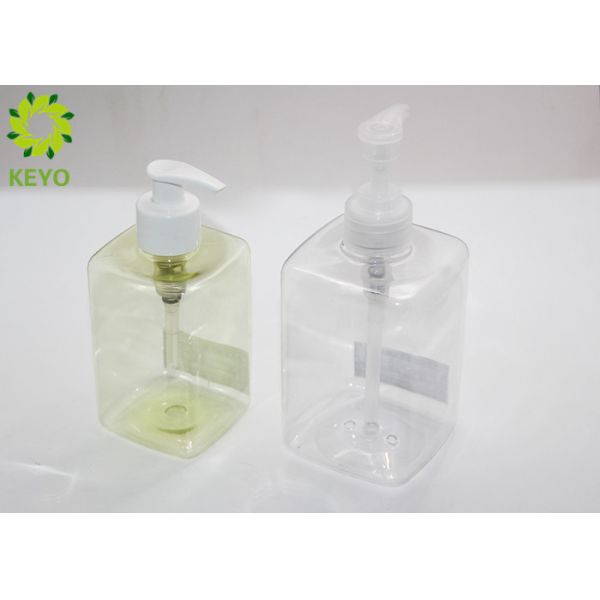 300ml PET Shampoo And Conditioner Bottles , Square Empty Pump Dispenser Bottles