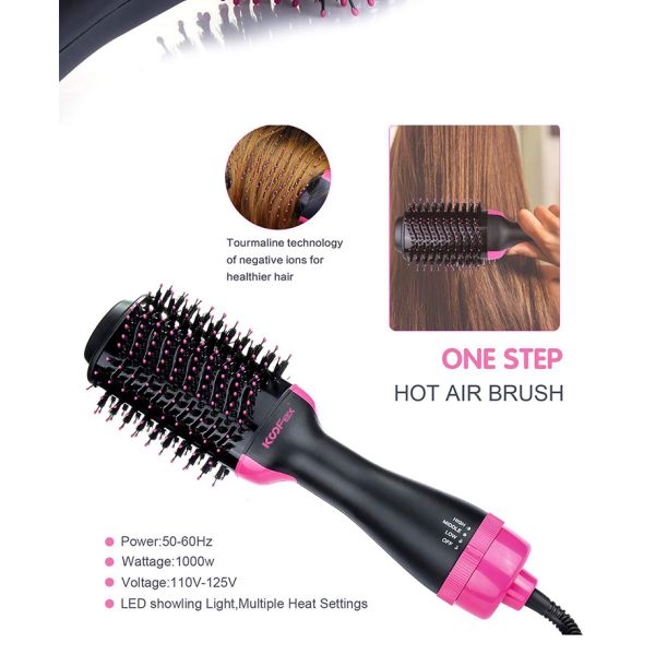 щетка фена для волос 220V вокруг фена 3 в 1 выправляя щетке горячего воздуха анти- ошпаривает