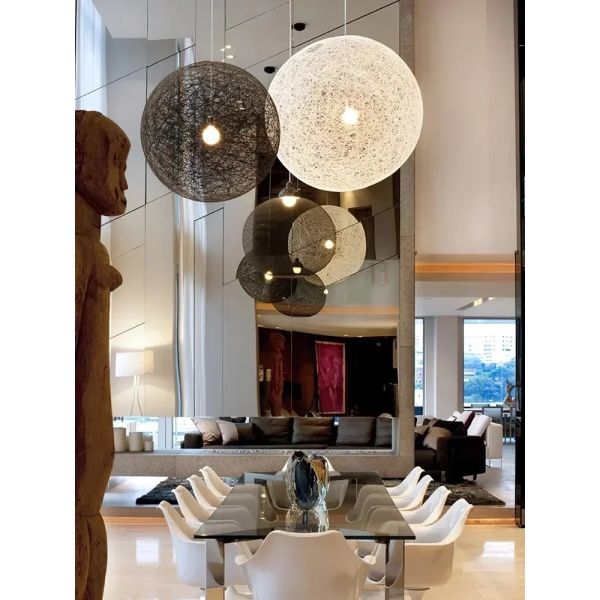 Loft Hanging Lamp Living Room Home Decoration Nordic Rattan Weaving Spherical Pendant light(WH-WP-145)