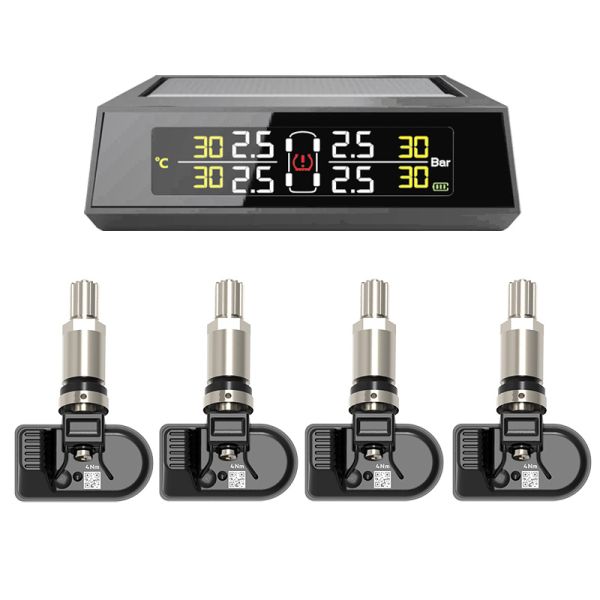 Solar Aftermarket TPMS System Car 4PCS Tire Pressure Monitoring System Automatic Matching