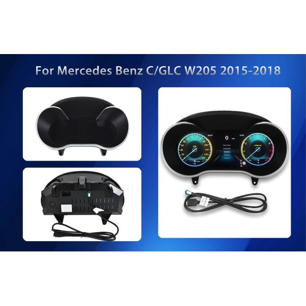 Цифровой кластерный автомобильный спидометр VIKNAV для Mercedes Benz C/GLC W205 2015-2018